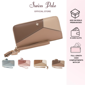 Swiss Polo Ladies PU Leather Full Zipper Long Purse - Multi Colour SLP 14
