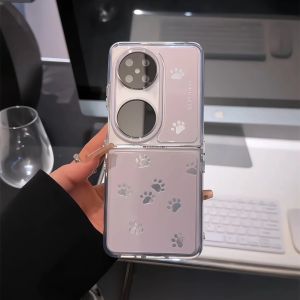 Fresh Style Cat Paw Print Foldable Silicone Phone Case for Huawei Pocket2 Anti-Fall Protection Cover Creative Trendy Personalized