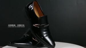 GRAEAE Leather Shoes For Mens Business Formal Wear Pointed British Breathable Mens Shoes