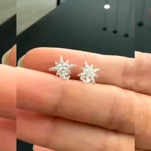 Bông tai bạc hình ngôi sao 4 cánh - Shop bạc Nhật Duy