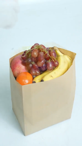 ถุงกระดาษคราฟท์ 50ใบ มีก้น สีน้ำตาล แพ็คละ และสีขาว ใส่ของ ใส่ขนม