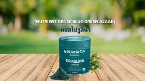 ผงสไปรูลินา Gourmazia ออร์แกนิก สาหร่ายสีเขียวน้ำเงินอุดมสารอาหาร 100 กรัม | Spirulina Powder 100g