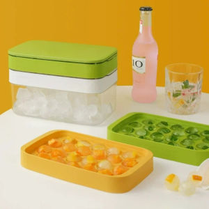 Ice Ball Mini Round Ice Cube Tray Silicone Ice Cube Tray with Lid and Ice TrayIce Maker for Whiskey Cocktails Kitchen Tools