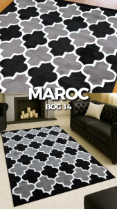 MAROC Karpet Lantai 210x300 BOG14 Black on Grey