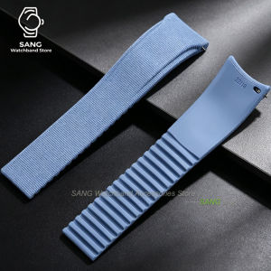 20mm 21mm 22mm Quick Release Curved End Watchband New Soft FKM Fluoro Rubber Watch Strap Men Wrist Band Universal Sport Bracelet
