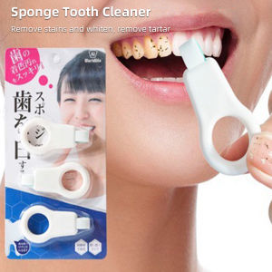 Grupheaso Tooth Cleaning Sponge Wipe Whiten Teeth Remove Tartar Micron Fiber Sponge Wipe Gentle Care Dental Cleaning Tool