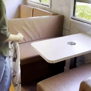 2 Bộ Vỏ Đệm Ghế Ăn RV Chất Liệu Jacquard Co Giãn Dành Cho Ghế Băng Xe Cắm Trại Tựa Lưng Ghế Chất Liệu Polyester Chống Thấm Nước