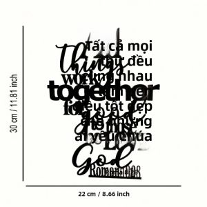 CIFbuy | Tranh Treo Tường Kim Loại Câu Kinh Thánh Romans 8:28 Biểu Tượng Đức Tin Cơ Đốc Trang Trí Nhà Cửa Phòng Khách Trang Trại - Quà Tặng Đầy Cảm Hứng