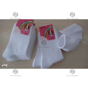 OCM Stoking Cotton Sekolah Kerja Putih Hitam 3-13 Tahun White Black School Working Socks 3-13 Years 儿童幼儿小学袜子