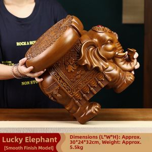 JUSHANYUAN | Elephant Fortune Stool Decorative Pair