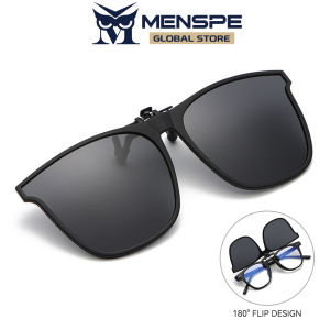 MENSPE Clip On Sunglasses Polarized TR90 Frame Large Lightweight Anti-Glare Men Women Outdoor Sunglasses 180&deg Flip Up Driving Glasses for Prescription Glasses