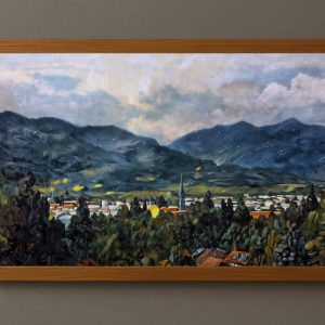Tranh Nghệ thuật "Cảnh Thung Lũng Ở Thụy Sỹ" VIETSMART ART - Sơn dầu trên toan vải 60 x 90cm