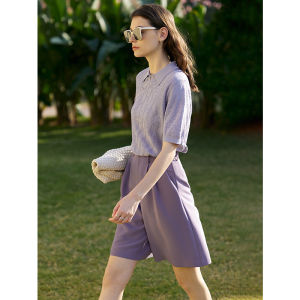AMII | Summer Versatile Wide Leg Pants with Pleats for Petite Women