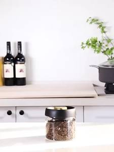 PARACITY Vacuum Sealed Tank Coffee Bean Glass Sealed Jar Household Moisture-proof Air Extraction Airtight Container Coffee Set