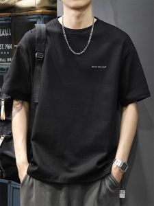 ROMON | Áo thun nam tay ngắn mùa hè thường ngày rộng rãi thoáng khí cotton pha polyester in họa tiết thời trang thương hiệu Romon