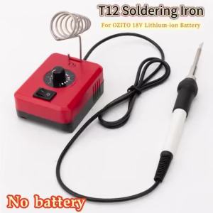 For OZITO 18V Lithium-ion Battery T12 OLED Soldering Iron Fast Heating Wireless °C/°F Free Switching T12 Soldering Station