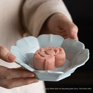 Chinese Style Lotus Pattern Ceramic Tea Tray