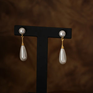 Margaret Retro French Artistic Classical Fancy Special-Interest Design Water Drop Pearl Earring Ear Clip Female