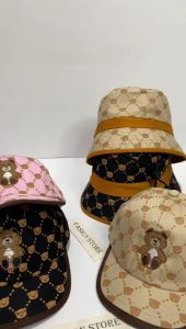 Topi anak motif beruang model korea topi bucket anak bear pakai tali topi anak laki-laki perempuan model terbaru