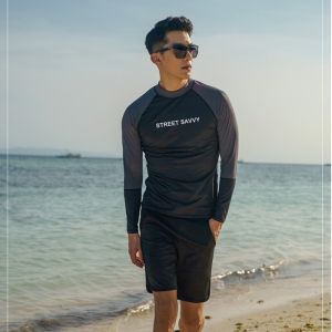 SAILBEE Áo Nam Ngăn Tia UV Lướt Sóng Chống Mẩn Ngứa Đồ Bơi Tay Dài Nhanh Khô Surf Áo Quần Lặn