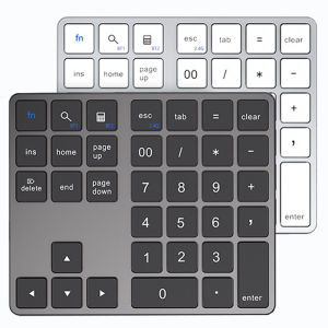 35 Keys Dual Bluetooth Number Keyboard 2.4G Wireless Pad Thin Rechargeable Keypad for PC IOS Android Window Digital Keyboard