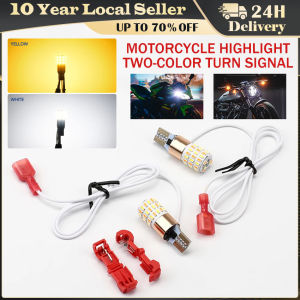 Motorcycle Led W5w 12V T10 Dual Color Daytime Running Turn Signal Light Bulb Car Styling 1pc