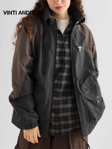 Waterproof Outdoor Jacket Autumn Spring Retro Hooded