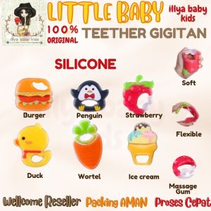 LITTLE BABY Soft Silicone TEETHER with Case 3m+ / Silikon Gigitan Bayi SST1023 - Teether Motif Lucu-Lucu - FOOD GRADE - BPA FREE