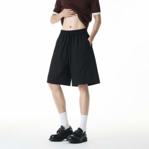 JIARONG | Classic Style Spliced Tencel Linen Mens Shorts