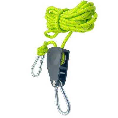 6mm Reflective Max 68kg Camping Tent Tie Down Rope Tightener Fastening Wind Rope Buckle Pulley Ratchet Awning Rope Hook