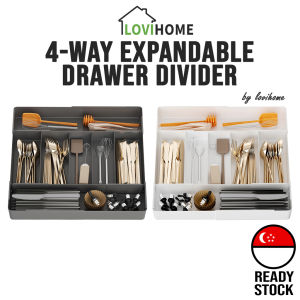 SG Retractable Cutlery Organizer / Expandable Drawer Divider /  Kitchen Storage / Tableware Utensil Tray