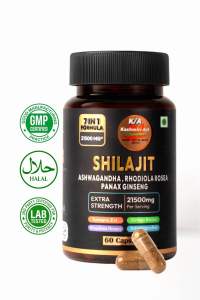Shilajit 7/1 Formula (60 Capsules) 21500MG / Ashwagandha /Panax Ginseng /Rhodiola Roses