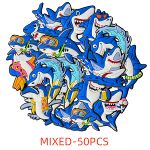 4/8/50/100PCS Shark marine animals Shoe Charms Accessories Decorations PVC Classic Clog Buckle for Childs Party Xmas Gifts