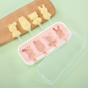 1pc BPA-Free Silicone Ice Pop Mold DIY Homemade Ice Cream Popsicle Maker Kids Baby Fun Cartoon Shapes Popsicles Molds
