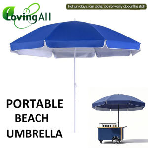 2.2MX2M Outdoor Parasol Garden Patio Umbrella UV Sun Shade Beach Round Retractable Umbrella