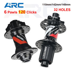 Arc | ARC 32 Holes MTB Hub 6 Pawls 120 Click Downhill Bike BOOST Bicycle Cube Aluminum Alloy Sealed Bearing For HG MS XD 8 9 10 11 12v