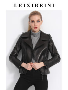 Real Leather Biker Jacket Women Short Style Suit Collar Sheepskin Coat Spring Autumn New Korean Version Large Size Womens Coat
