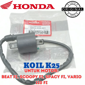 KOIL/COIL HONDA KODE K25 ORIGINAL 100% GARANSI BEAT FI SCOOPY FI SPACY F VARIO 110 FI ORIGINAL AHM//