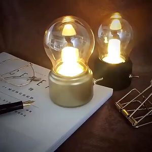 【SG】Portable Classic LED Vintage Rechargeable Bulb Night Light Retro Bulb Bedroom Bedside Light USB Charging Lamp