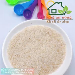 Sét 5 muỗng đong lường bột và nước nhựa PP dung tích từ 1ml/1g - 15ml/15g ( xem trong mô tả )
