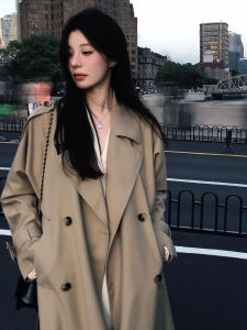 PEIZIXUAN | British Style Khaki Autumn Winter Ladies Trench Coat Medium Length