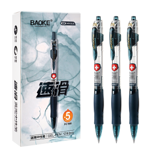 BAOKE PC1956 0.5 มม./0.7 มม.ปากกาเจลสีฟ้า-ดําหมอปากกาเจลหมึกRolling Ball PenFine Point