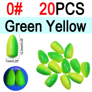 20PCS Fishing Foam Float Bobber Buoys Bullet Oval Floats for Fly Fishing Pompano Bottom Rigs Saltwater Fishing Accessory