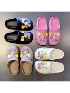 Dép Xỏ Ngón Mùa Hè Cho Nữ 2024 Dép Xỏ Ngón Đi Biển Đế Dày Chống Trượt Họa Tiết Hoạt Hình Cho Cặp Đôi Đi Ngoài Trời