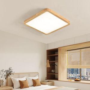 RHPOA LED ceiling light made of natural wood 60CM/60W remote control brightness/light color three light colors controlled by mobile APP lighting & decor indoor ceiling light