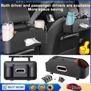 Ghế xe hơi trở lại hộp lưu trữ đa chức năng hộp đựng khăn giấy cốc nước/chai nước uống/Giá để điện thoại với móc xe cho túi treo