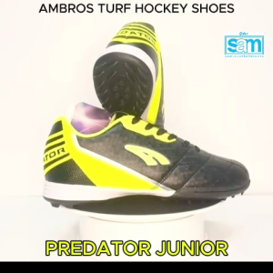 Kasut Hoki Ambros Predator Junior Black/Neon Green AMC0169-67 Hockey Turf Golf Shoes