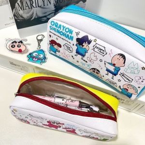 Kawaii Crayon Shin-Chan Pencil Cases Large Capacity Pencil Bag Pouch Holder Box for Girls Office Student Stationery Organizer School Supplies
