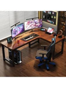 MOLORE | Corner L-Shaped Double Desk with Bookshelf