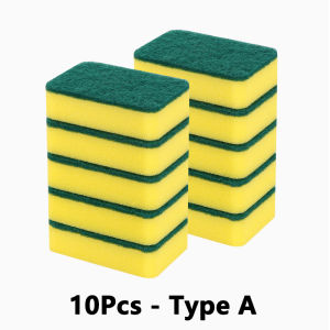 10Pcs Magic Cleaning Sponges Double-sided Reusable Kitchen Sponge Wipes Pan Pot Dishwashing Scouring Pads Brush Clean Tools